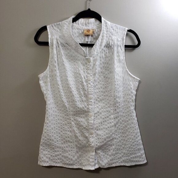 Yessica Basulto * White Sleeveless Popover Top M - Picture 2 of 8